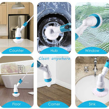 Load image into Gallery viewer, Electric Spin Scrubber Turbo Scrub Cleaning Brush Cordless Chargeable Bathroom Cleaner with Extension Handle Adaptive Brush Tub
